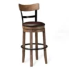 Pinnadel 30" High Back Brown Pub-Height Barstool -Home Furniture 810363169 1