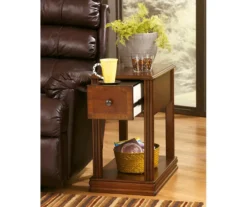 Breegin Brown End Table With Removable Tray -Home Furniture 810363185 11