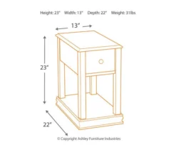 Breegin Brown End Table With Removable Tray -Home Furniture 810363185 3