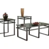 3- Piece Laney Black Metal Occasional Table Set -Home Furniture 810363735 2