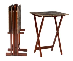 Williams 4-Piece Faux Marble Tray Table Set 16 Williams 4-Piece Faux Marble Tray Table Set -Home Furniture 810386282 A0 1