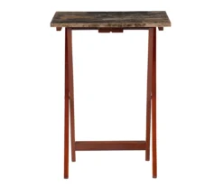 Williams 4-Piece Faux Marble Tray Table Set 18 Williams 4-Piece Faux Marble Tray Table Set -Home Furniture 810386282 A0 3