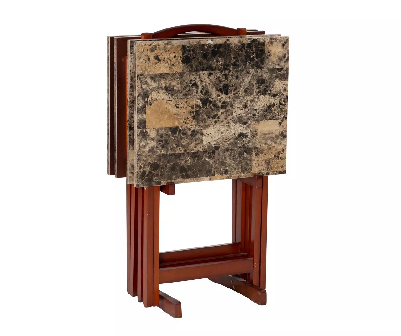 Williams 4-Piece Faux Marble Tray Table Set 8 Williams 4-Piece Faux Marble Tray Table Set - Image 6