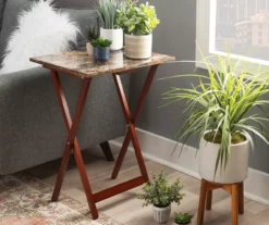 Williams 4-Piece Faux Marble Tray Table Set 23 Williams 4-Piece Faux Marble Tray Table Set -Home Furniture 810386282 A0 8