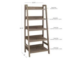 Margo Gray 5-Shelf Ladder Bookcase -Home Furniture 810386286 A7