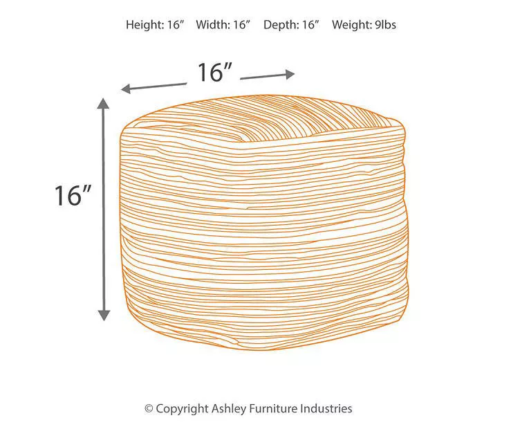 Absalom Natural Chenille Pouf 5 Absalom Natural Chenille Pouf - Image 3