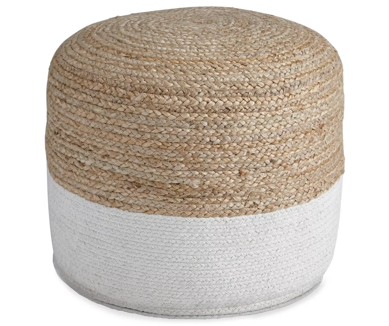 Sweed Valley Natural & White Round Pouf 3 Sweed Valley Natural & White Round Pouf