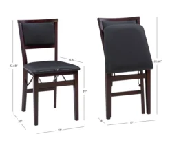 Brown Classic Open Back Folding Chairs, 2-Pack -Home Furniture 810389460 A7