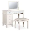 Piper White Mirror Vanity Set With Stool 2 Piper White Mirror Vanity Set With Stool -Home Furniture 810389501 1
