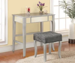 Betty Silver Mirror Vanity Set With Stool -Home Furniture 810389504 4