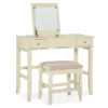 Caroline Cream Mirror Vanity Set With Stool -Home Furniture 810389506 1