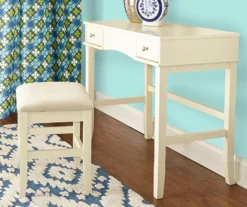 Caroline Cream Mirror Vanity Set With Stool -Home Furniture 810389506 6