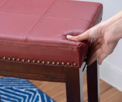 30" Brooke Red Saddle Barstool -Home Furniture 810389513 3