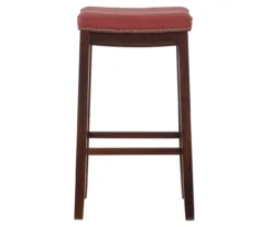 30" Brooke Red Saddle Barstool -Home Furniture 810389513 7