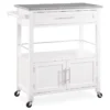 White Double Door Kitchen Cart With Granite Top -Home Furniture 810389516 1