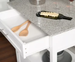 White Double Door Kitchen Cart With Granite Top 11 White Double Door Kitchen Cart With Granite Top -Home Furniture 810389516 3