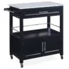 Black Double Door Kitchen Cart With Granite Top -Home Furniture 810389517 1