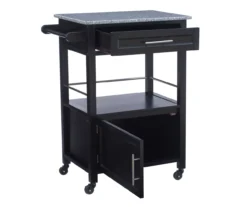 Ree Black Granite Top Kitchen Cart With Storage 17 Ree Black Granite Top Kitchen Cart With Storage -Home Furniture 810389519 A0 3