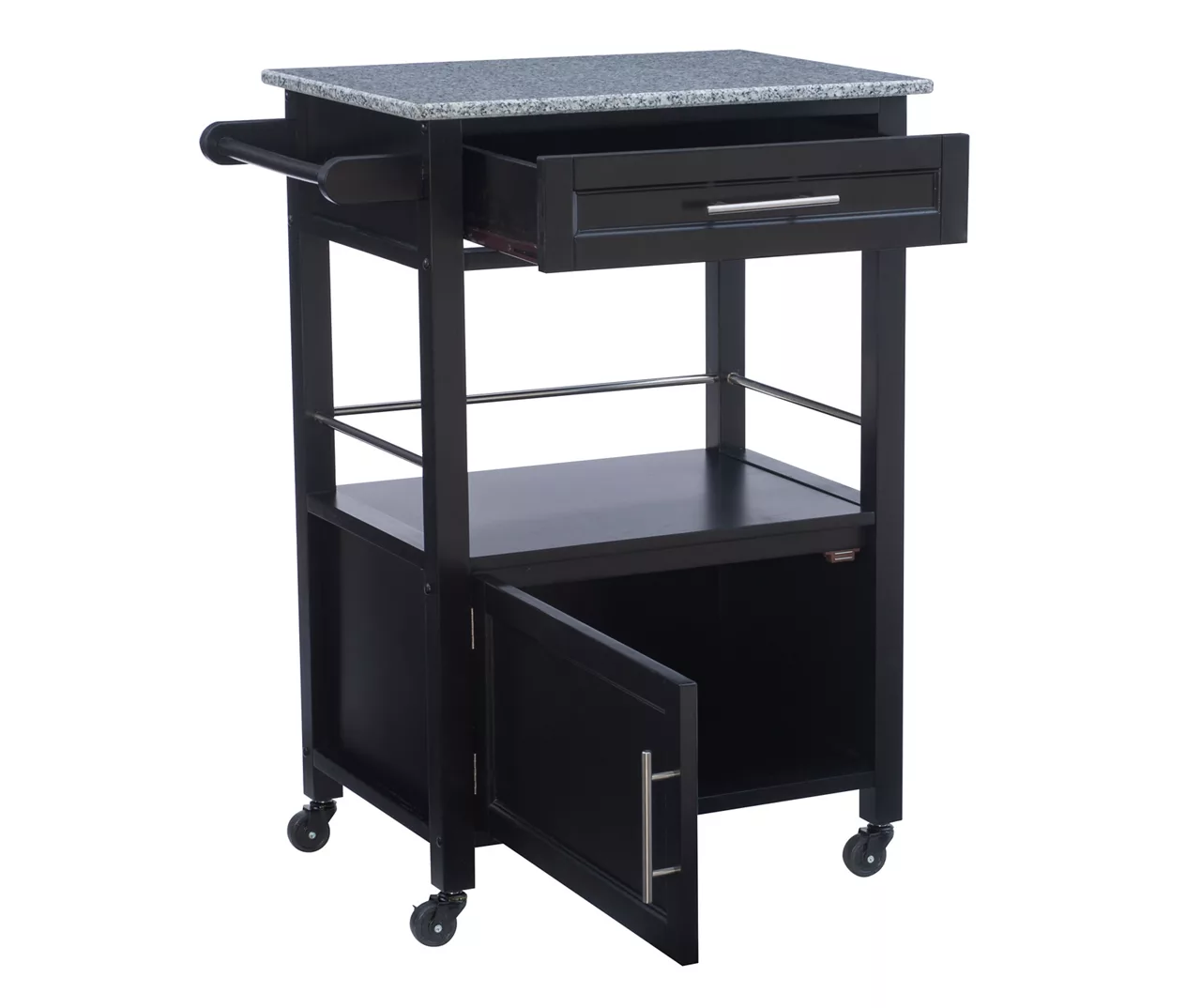 Ree Black Granite Top Kitchen Cart With Storage 7 Ree Black Granite Top Kitchen Cart With Storage - Image 5