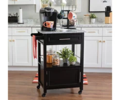 Ree Black Granite Top Kitchen Cart With Storage 19 Ree Black Granite Top Kitchen Cart With Storage -Home Furniture 810389519 A0 5