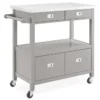Gray Steel Top Kitchen Cart With Drawers -Home Furniture 810389532 1