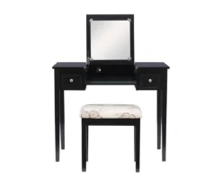 Black Butterfly Mirror Vanity Set With Stool 20 Black Butterfly Mirror Vanity Set With Stool -Home Furniture 810389539 A0 2