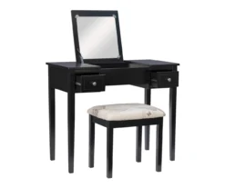 Black Butterfly Mirror Vanity Set With Stool 21 Black Butterfly Mirror Vanity Set With Stool -Home Furniture 810389539 A0 3