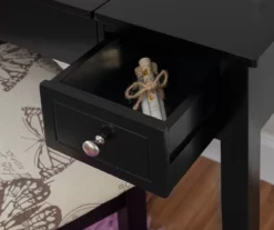 Black Butterfly Mirror Vanity Set With Stool 18 Black Butterfly Mirror Vanity Set With Stool -Home Furniture 810389539 B8 1