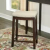 Clay Walnut Saddle Style Bar/ Counter Stools -Home Furniture 810389541 1