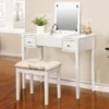 Butterfly Mirror Vanity Set With Stool 1 Butterfly Mirror Vanity Set With Stool -Home Furniture 810389543 1