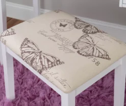 Butterfly Mirror Vanity Set With Stool -Home Furniture 810389543 A8 10