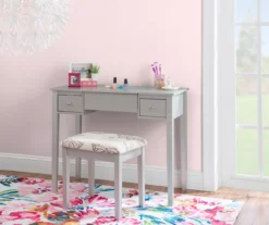 Butterfly Mirror Vanity Set With Stool -Home Furniture 810389544 B0 1