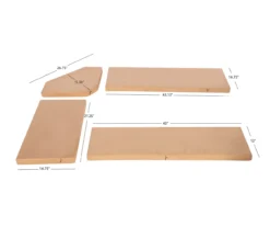 Beige Microfiber Cushion Set For Breakfast Nook -Home Furniture 810389546 A8