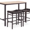 Max Brown & Blonde 3-Piece Pub Table Set -Home Furniture 810389575 1