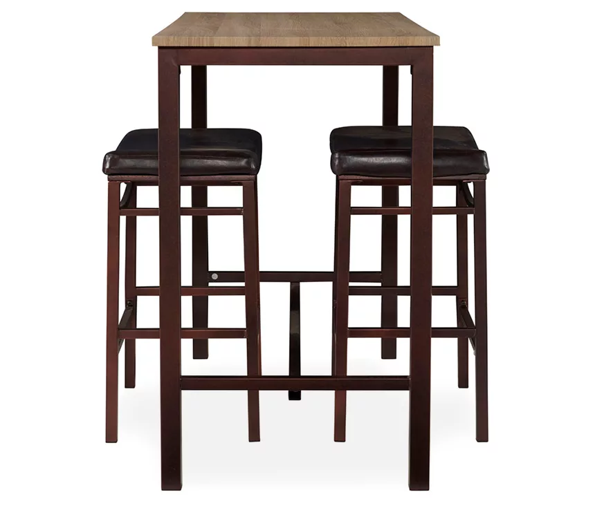Max Brown & Blonde 3-Piece Pub Table Set 4 Max Brown & Blonde 3-Piece Pub Table Set - Image 2