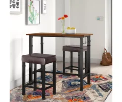 Luke Industrial 3-Piece Pub Table Set With Hooks -Home Furniture 810389576 A0 10