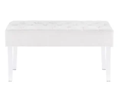 Marie Platinum Padded Glam Acrylic Bench -Home Furniture 810389624 A0 2