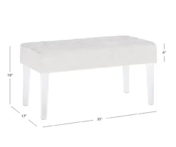 Marie Platinum Padded Glam Acrylic Bench -Home Furniture 810389624 A7