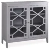 Ava Gray Geometric 2-Door Cabinet -Home Furniture 810389671 1