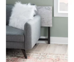 Davis White Faux Marble Tray Tables With Stand, 5-Piece Set -Home Furniture 810389673 B0 6