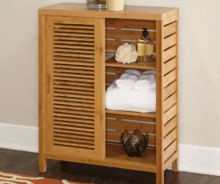 Pierce Bamboo Sliding Door Floor Cabinet -Home Furniture 810389687 4