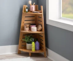 Pierce Bamboo 3-Tier Corner Shelf -Home Furniture 810389691 B0