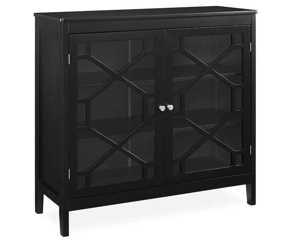 Ava Black Geometric 2-Door Cabinet 3 Ava Black Geometric 2-Door Cabinet