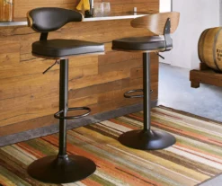 Bellatier Brown Low Back Adjustable Height Barstool 9 Bellatier Brown Low Back Adjustable Height Barstool -Home Furniture 810409020 1