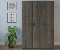 Rodeo Weathered Oak 3-Door Wardrobe -Home Furniture 810409561 2