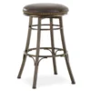 30" Bali Brown Faux Leather Backless Swivel Barstool -Home Furniture 810422853 1