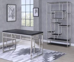Alize Chrome Geometric Desk 23 Alize Chrome Geometric Desk -Home Furniture 810422879 810422880