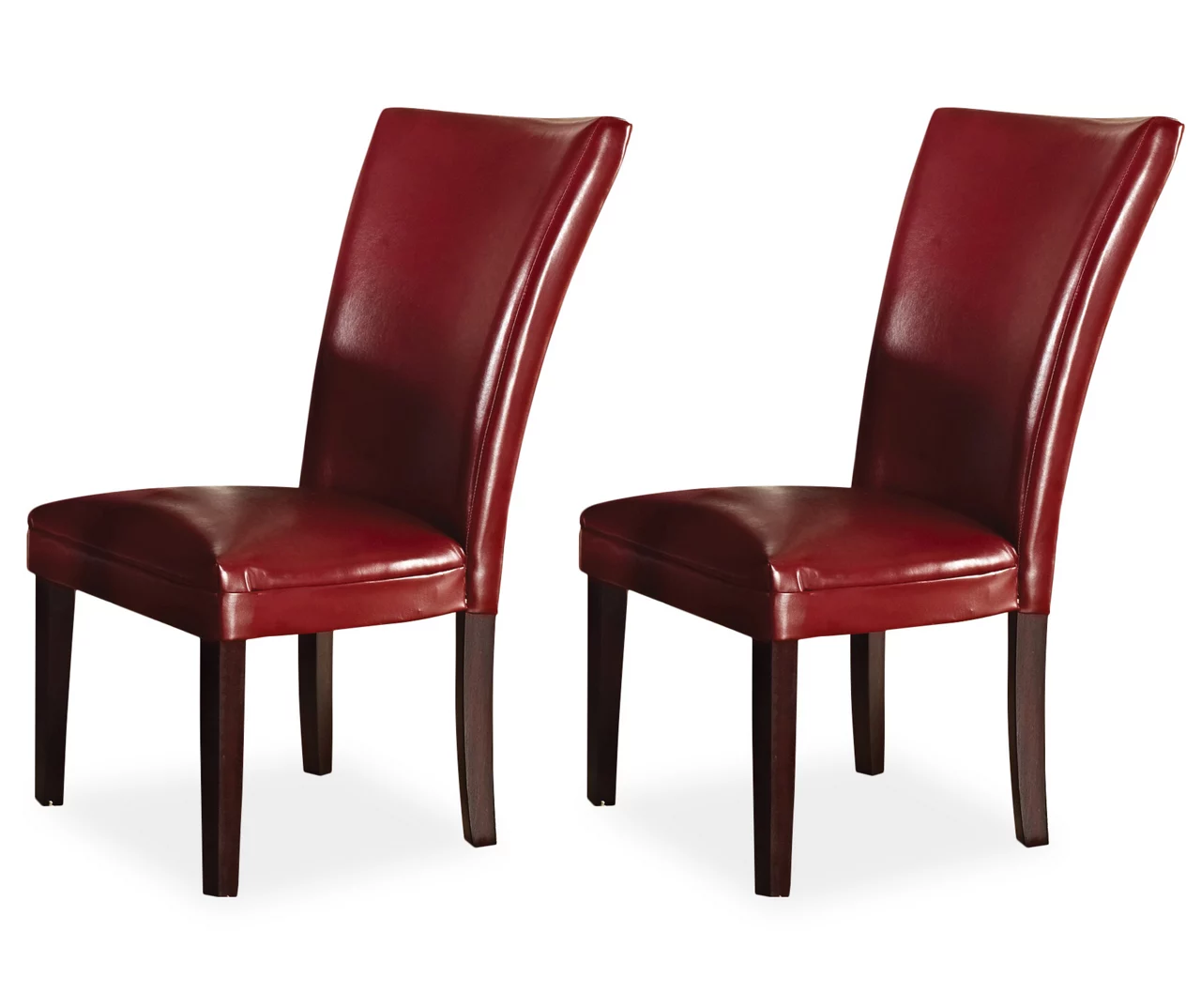 Hartford Red Faux Leather Parsons Dining Chairs, 2-Pack 2 Hartford Red Faux Leather Parsons Dining Chairs, 2-Pack