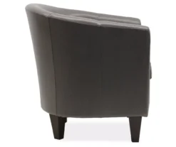 Windko Gray Faux Leather Tub Chair -Home Furniture 810429853 3