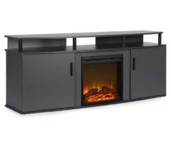 63" Gray Electric Fireplace Console 7 63" Gray Electric Fireplace Console -Home Furniture 810434050 4